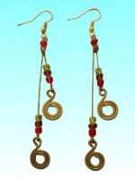 Boucles d'oreilles 2 notes rouges	