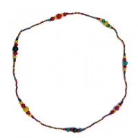 collier fantaisie multicolore en bois