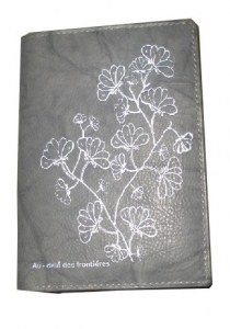 Portefeuille gris floral