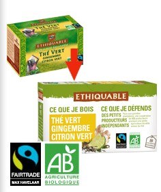 Thé vert ETHIQUABLE gingembre citron vert