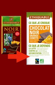 Chocolat  noir orange 100 gr ETHIQUABLE