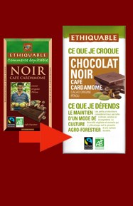 Chocolat noir café cardamome Ethiquable 100 gr