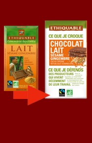 Chocolat Lait sésame gingembre Ethiquable