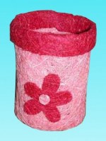 Pot à crayon fleur rose