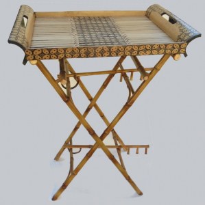 Table pliante en bambou 58x40xH 83 cm