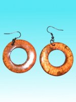 Boucles d'oreille ronde orange en capiz 