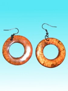 Boucles d'oreille ronde orange en capiz 