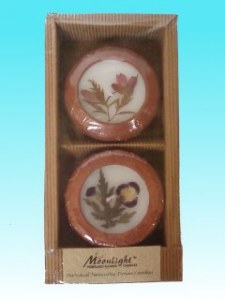 Bougies fleur rond lot de 2