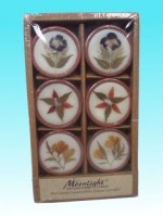 Bougies fleur rond lot de 6