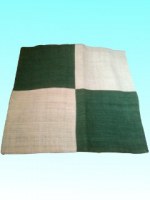 Housse coussin Damier beige et vert