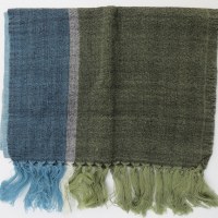 Etole 100% laine 180x 30 cm tons verts et bleus à grands carreaux