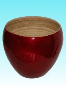 Saladier bambou globe rouge