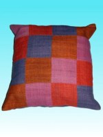 Housse de coussin  damier en chanvre