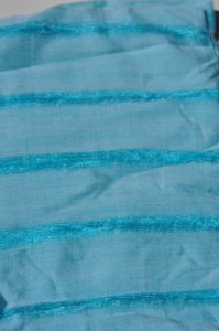 Scarf 50% silk 50% linnen light turquoise with stripes
