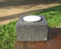 Zen square tealight holder in black lava stone