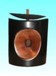 Bougeoir en bois oblong bi-colore PM