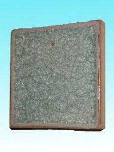 Support céramique carré bleu clair 12 cm