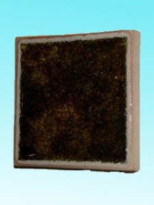Support céramique carré marron 12 cm