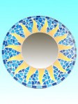 Miroir rond Mosaïque bleu