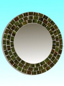 Miroir rond 15 cm vert