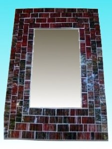 Miroir rectangulaire 20 x 25 rouge