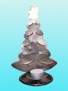 Photophore arbre de noel plat