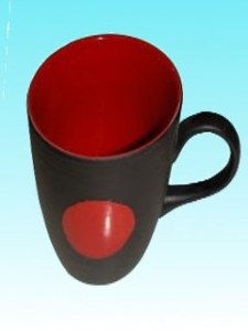 Mug haute ronde rouge et noire