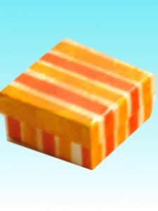 Boîte mini rayée capiz jaune orange
