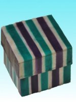 boîte mini capiz rayée bleu violet 