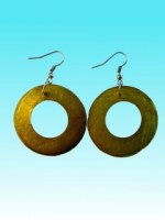 Boucles d'oreille ronde citron vert en capiz 