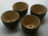 lot de 4 tasses à thé céramique craquelée jaune