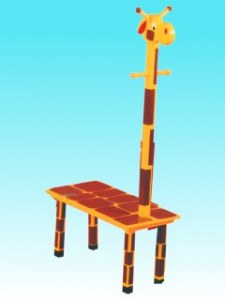 Tabouret porte manteaux girafe