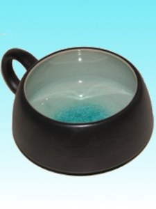 Tasse à déjeuner turquoise 13 cm diam 7cm h