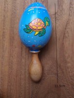 WOODEN MAHOGANY EGG SHACKER  TURTLE 11.5 cm