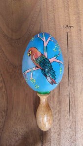 WOODEN MAHOGANY EGG SHACKER  BIRD