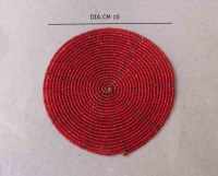 BEADS  COASTER RED COLOR 10 cm