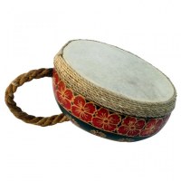 Mini tambourin avec poignée motifs batik