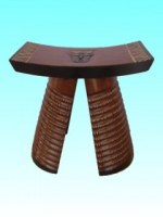 Tabouret siège ashanti brun masque