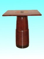 Table rectangle pied colonne motif central