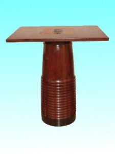 Table rectangle pied colonne motif central