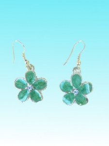 Boucles d'oreille Meena Fleur verte