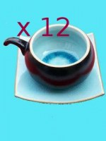 lot de 12 tasses turquoise