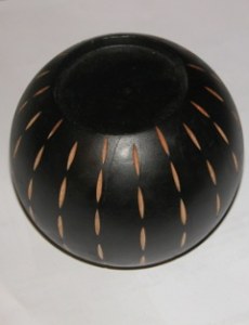 Bougeoir boule en bois MM 12.5 x6 cm